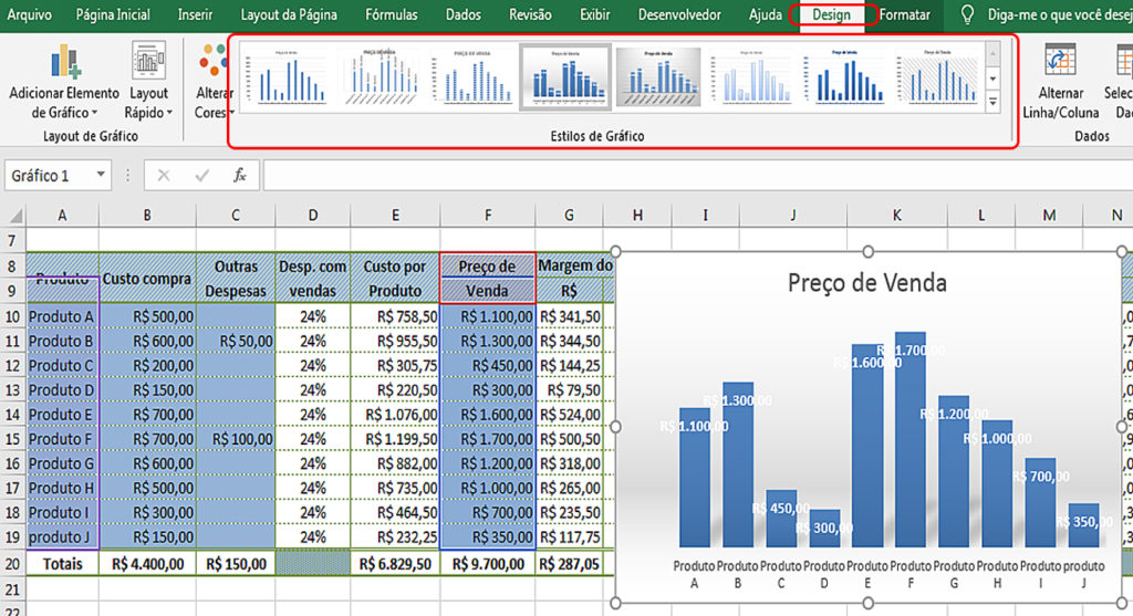 Aprenda a criar gráficos no Excel