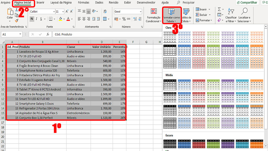 Segmentação de Dados no Excel