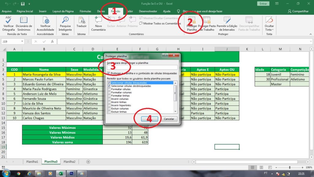 Proteger planilhas e células do Excel