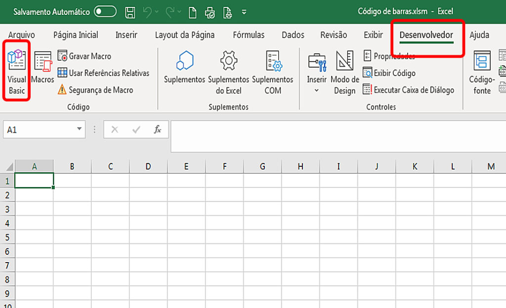 Código de barras no Excel